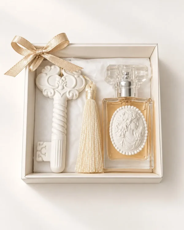Peça de gesso perfumado com frasco de home spray